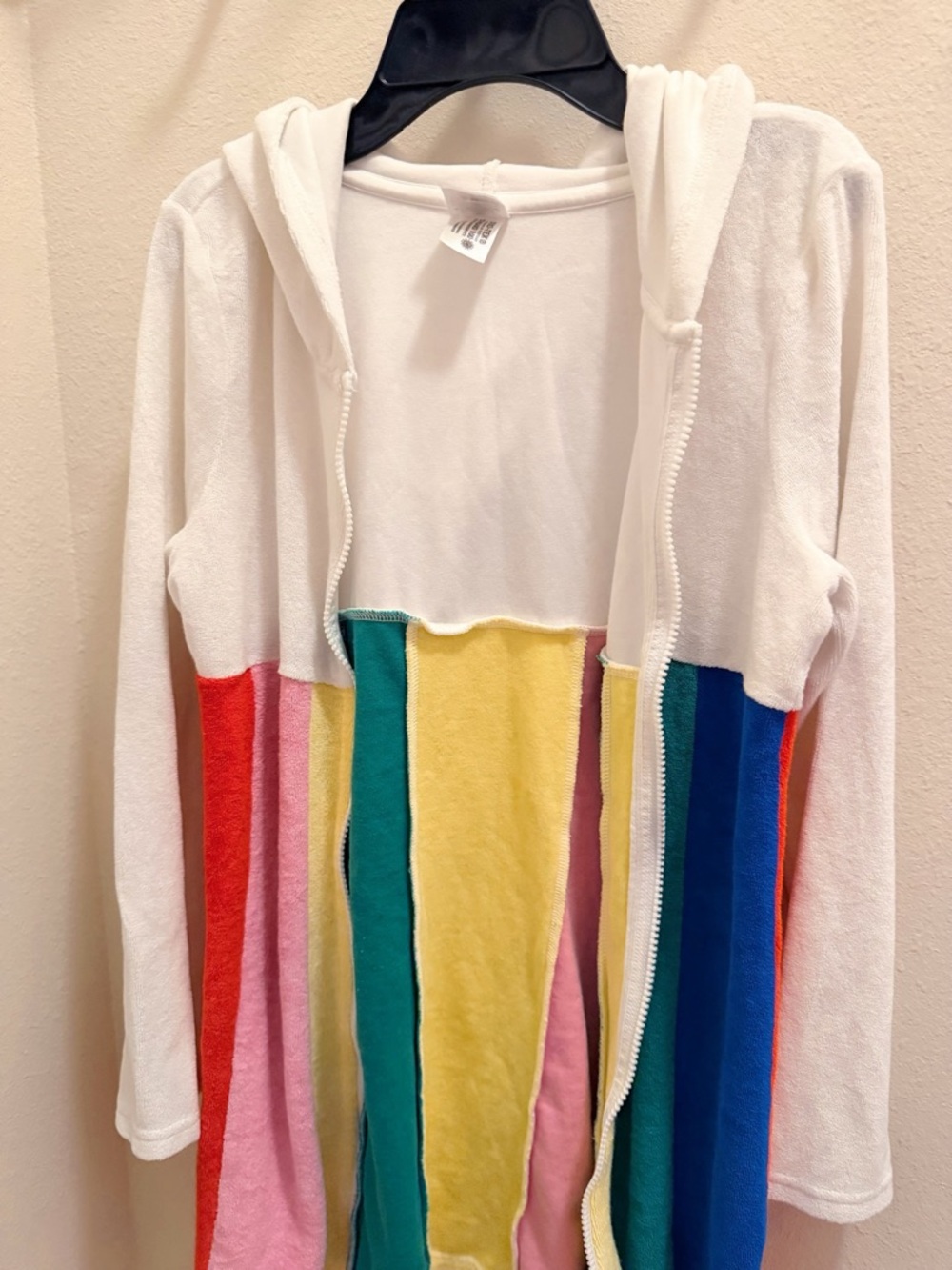 Hanna Andersson Cream Hooded Zip Robe with Rainbow Stripe Skirt - Picture 12 of 12
